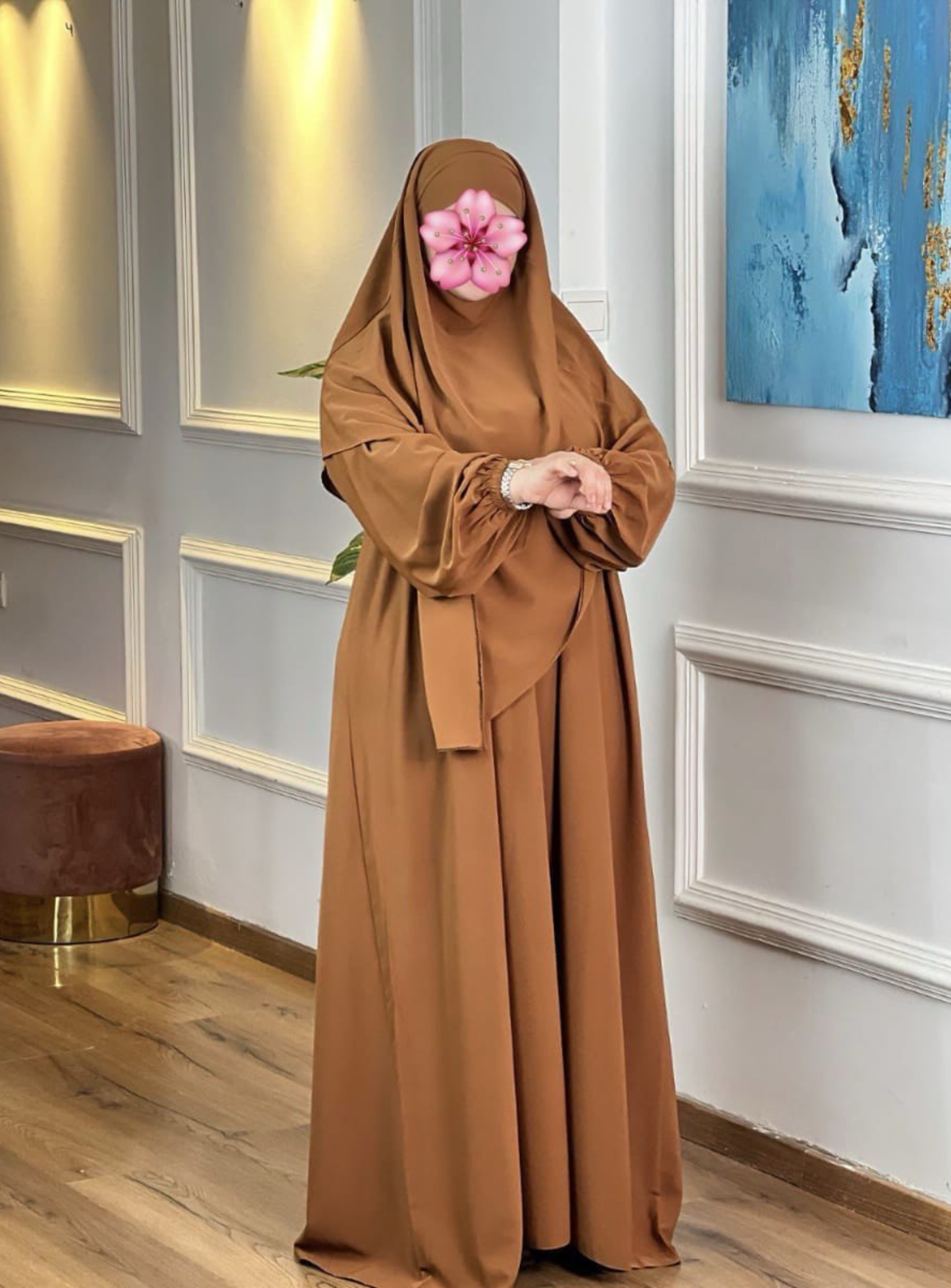 Abaya mastoura coupe ample